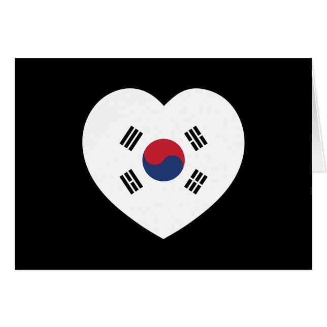 Südkorea-Flagge Herz Karte (Vorderseite (Horizontal))