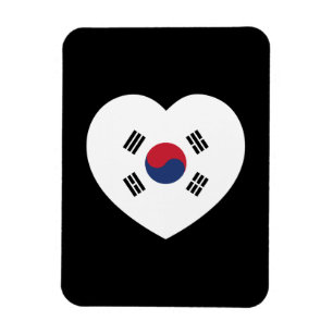 Südkorea-Flagge Herz Magnet