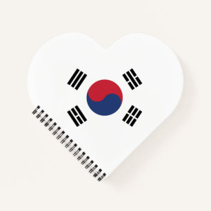Südkorea-Flagge Herz Notizbuch