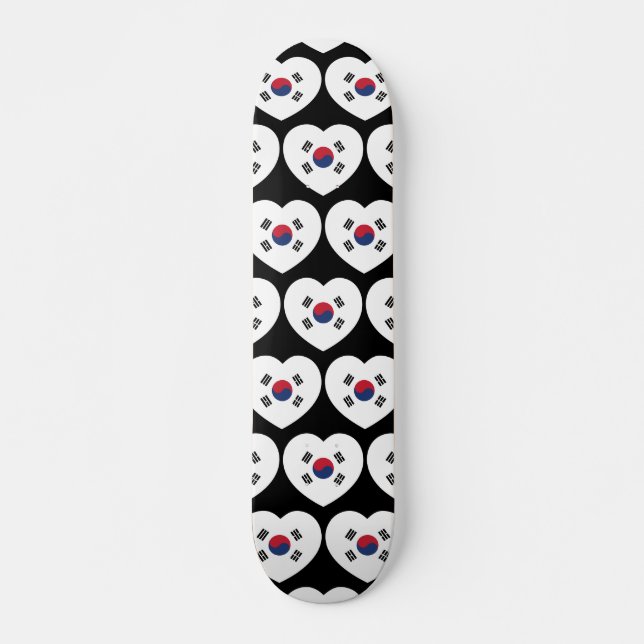 Südkorea-Flagge Herz Skateboard (Vorne)
