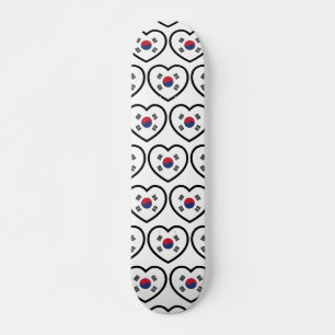 Südkorea-Flagge Herz Skateboard