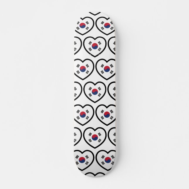 Südkorea-Flagge Herz Skateboard (Vorne)