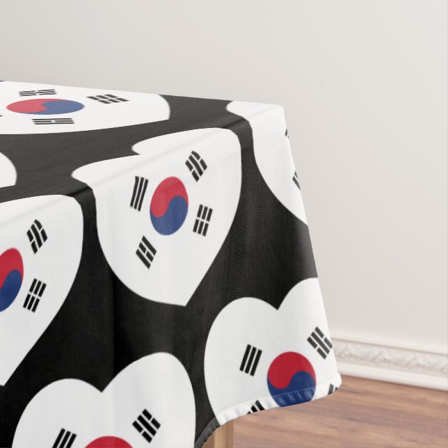 Südkorea-Flagge Herz Tischdecke (Beispiel)