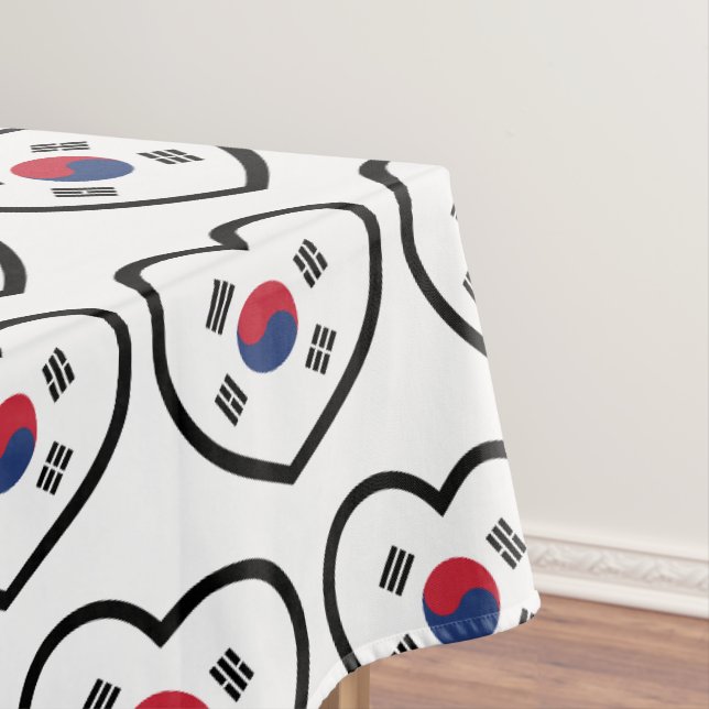 Südkorea-Flagge Herz Tischdecke (Beispiel)