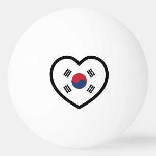 Südkorea-Flagge Herz Tischtennisball