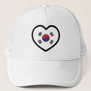 Südkorea-Flagge Herz Truckerkappe