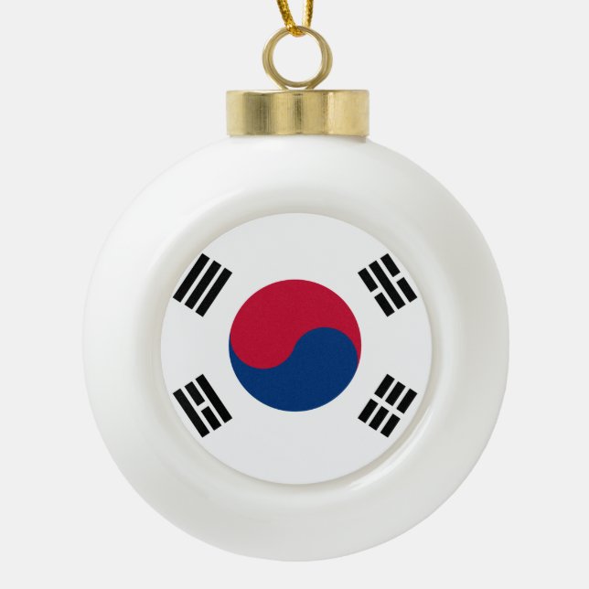 Südkorea-Flagge Keramik Kugel-Ornament (Vorderseite)