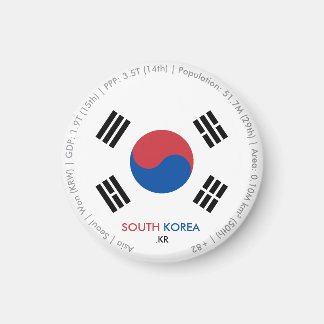 Südkorea-Flagge-Magnet Magnet