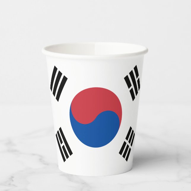 Südkorea-Flagge Pappbecher (Links)