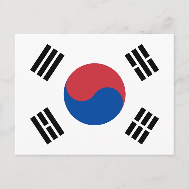 Südkorea-Flagge Postkarte (Vorderseite)
