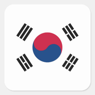Südkorea-Flagge Quadratischer Aufkleber