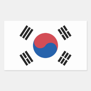 Südkorea-Flagge Rechteckiger Aufkleber