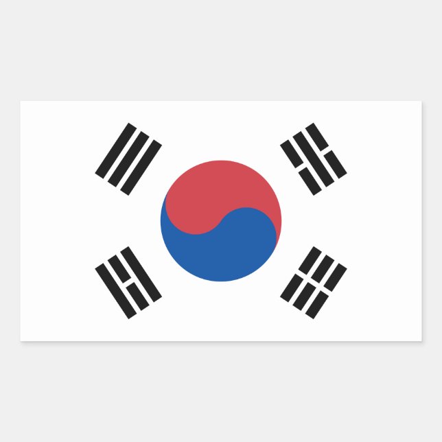 Südkorea-Flagge Rechteckiger Aufkleber (Vorderseite)