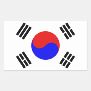 Südkorea-Flagge Rechteckiger Aufkleber