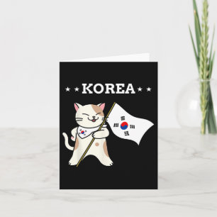 Südkorea - Flagge und Katze Karte