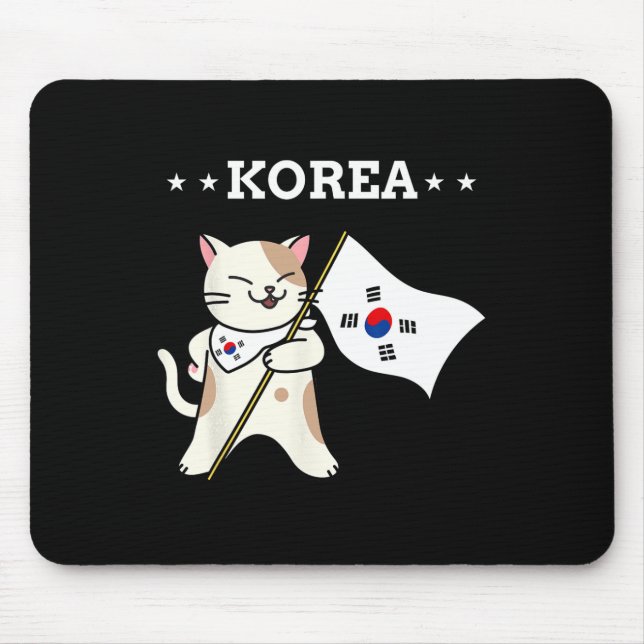 Südkorea - Flagge und Katze Mousepad (Vorne)