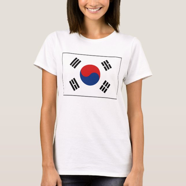 Südkorea Flagge x Karte T - Shirt (Vorderseite)