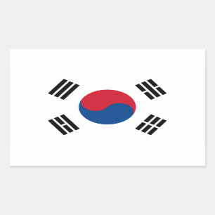 Südkorea-Flaggen-Aufkleber Rechteckiger Aufkleber