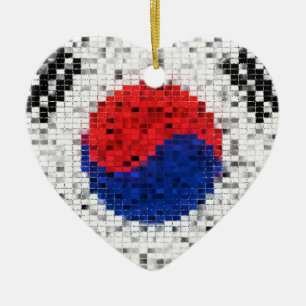 Südkorea-Flaggen-Glitterverzierung Keramik Ornament