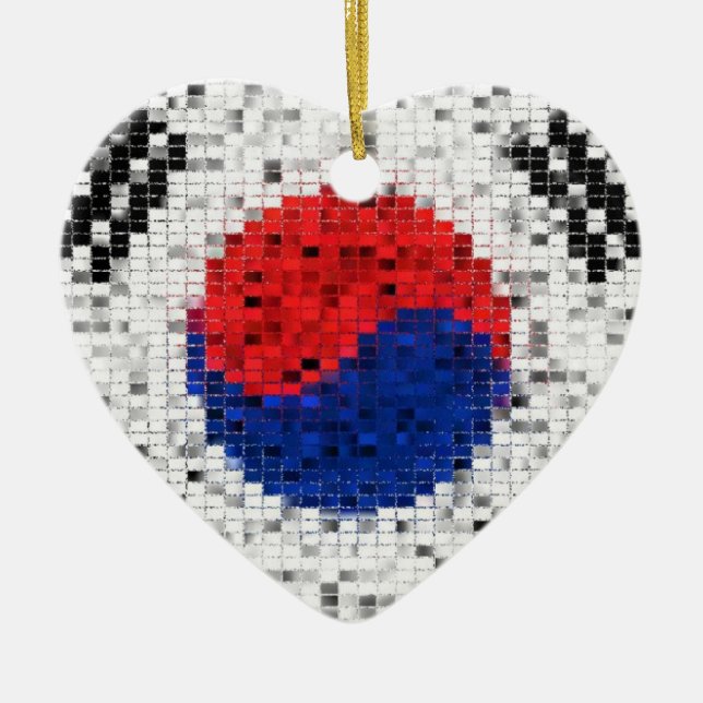 Südkorea-Flaggen-Glitterverzierung Keramik Ornament (Vorne)