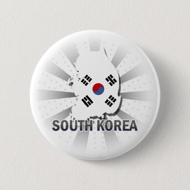 Südkorea-Flaggen-Karte 2,0 Button (Vorderseite)