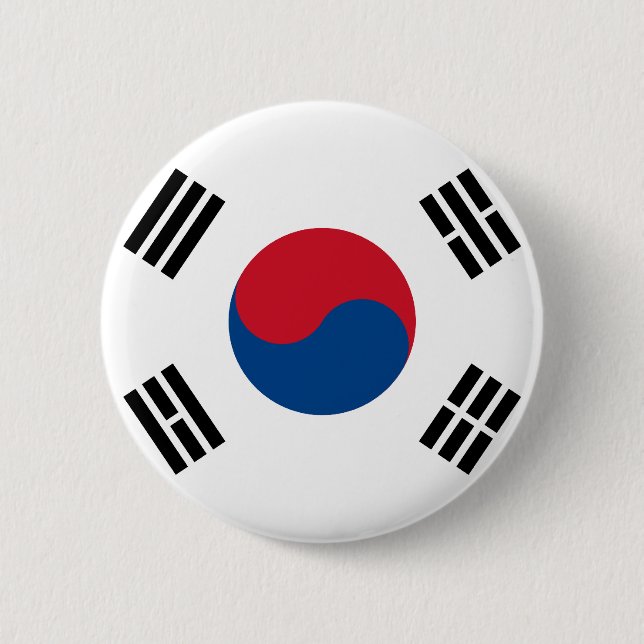 Südkorea-Flaggen-Knopf Button (Vorderseite)