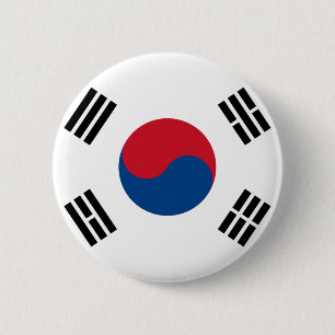 Südkorea-Flaggen-Knopf Button