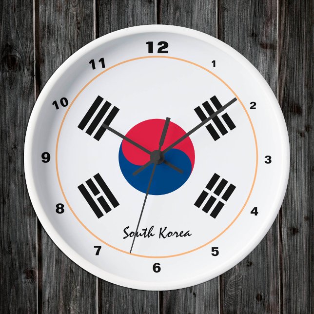 Südkorea Flaggen moderne Zuhause / Design Runde Wanduhr (Von Creator hochgeladen)