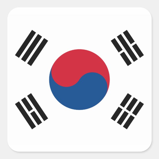 Südkorea Flaggenaufkleber Quadratischer Aufkleber (Vorderseite)