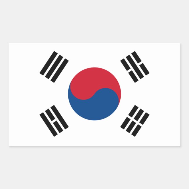 Südkorea Flaggenaufkleber Rechteckiger Aufkleber (Vorderseite)