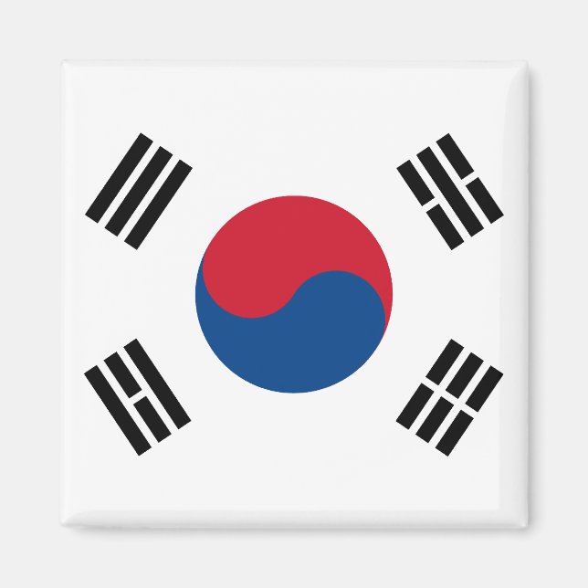 Südkorea Flaggenmagnet Magnet (Vorne)