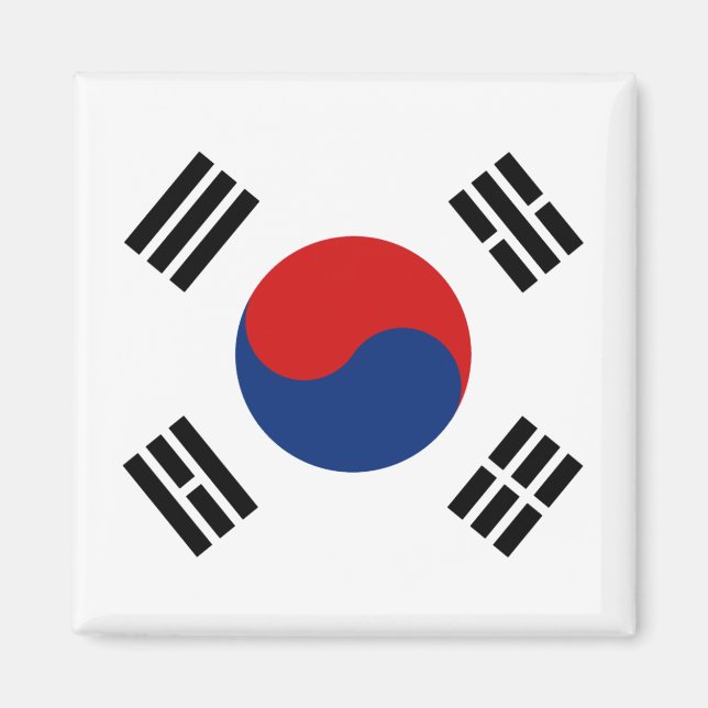 Südkorea Flaggenmagnet Magnet (Vorne)