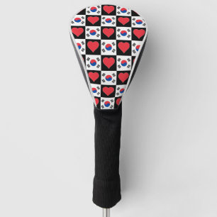 Südkorea Golf Lover Herzmuster koreanische Flagge Headcover