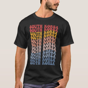 Südkorea Groovy Retro Südkorea T-Shirt