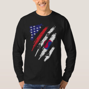 Südkorea Große Flagge USA Patriot Herita T-Shirt
