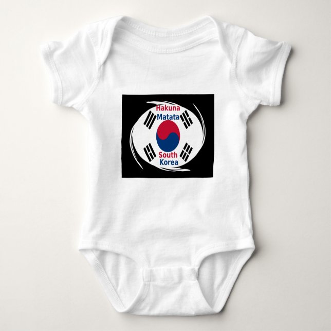 Südkorea Hakuna Matata Art Print/Graphic Baby Strampler (Vorderseite)