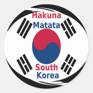 Südkorea Hakuna Matata Art Print/Graphic Runder Aufkleber