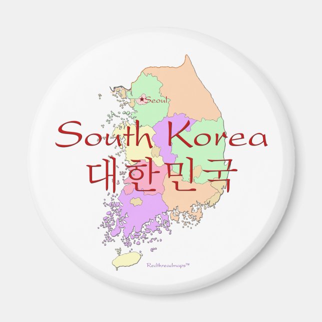 Südkorea-Karte Magnet (Vorne)