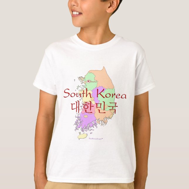 Südkorea-Karte T-Shirt (Vorderseite)