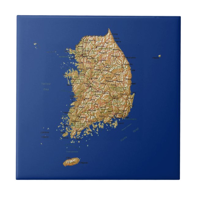 Südkorea-Karten-Fliese Fliese (Vorderseite)