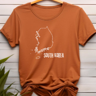 Südkorea Länderkarte Kontur Form der Grenze T-Shirt