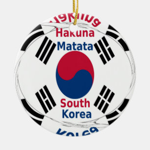 Südkorea - Landesfarben für Flaggen Art Print/Grap Keramikornament