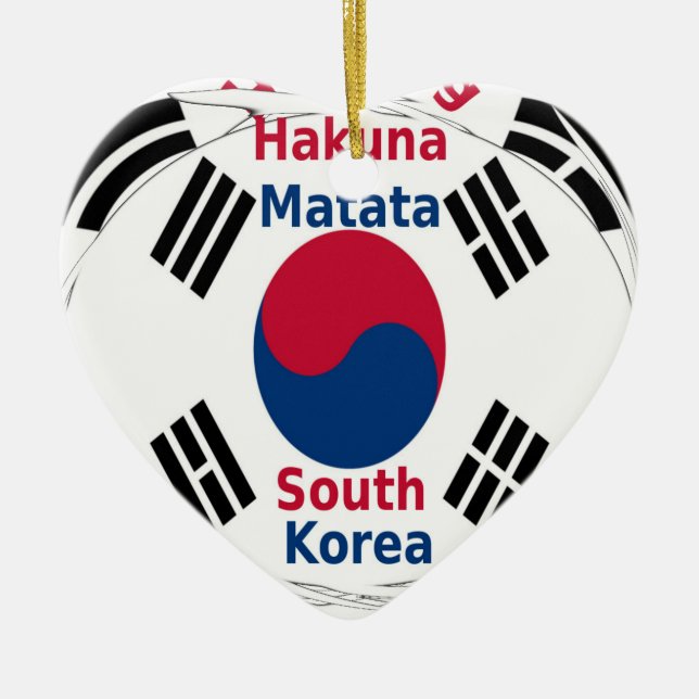 Südkorea - Landesfarben für Flaggen Art Print/Grap Keramikornament (Vorne)