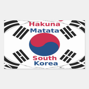 Südkorea - Landesfarben für Flaggen Art Print/Grap Rechteckiger Aufkleber