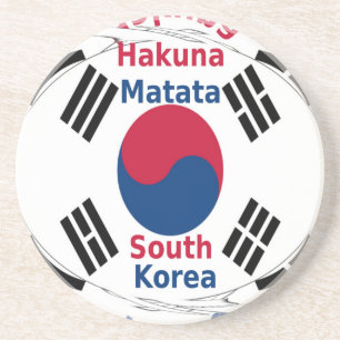 Südkorea - Landesfarben für Flaggen Art Print/Grap Sandstein Untersetzer