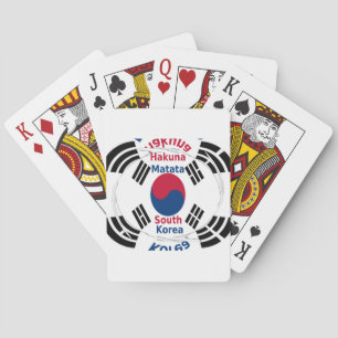 Südkorea - Landesfarben für Flaggen Art Print/Grap Spielkarten