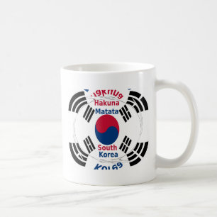Südkorea - Landesfarben für Flaggen Art Print/Grap Tasse