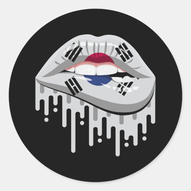 Südkorea Lips Stolperflagge Runder Aufkleber (Vorderseite)
