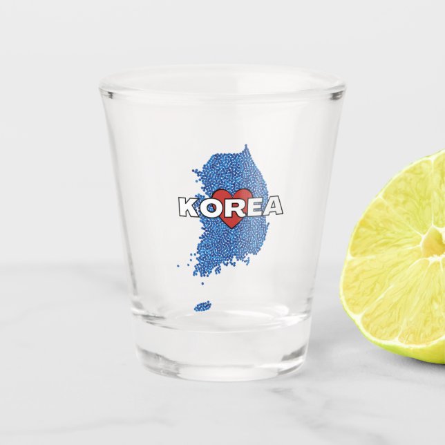 SÜDKOREA mit LIEBE Soju Schnapsglas (Vorderseite)