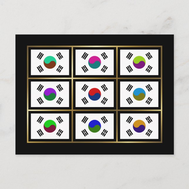 Südkorea Multihaheflaggen Postkarte (Vorderseite)